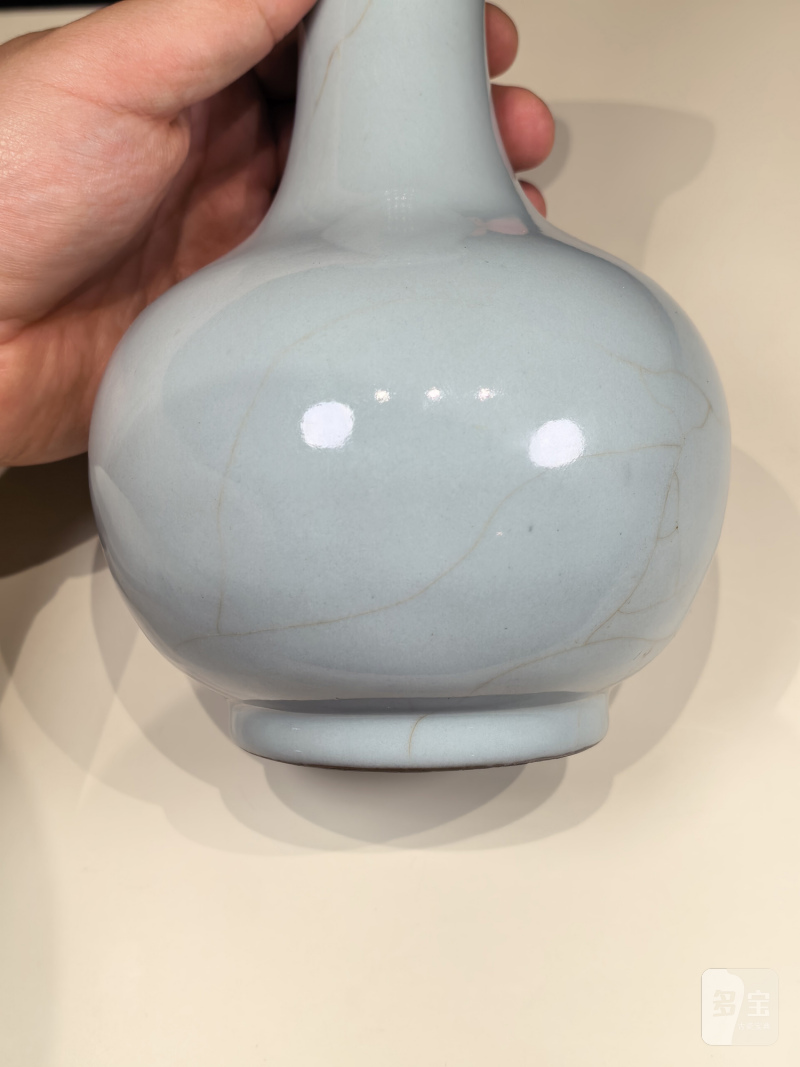 清乾隆 仿官釉莲蓬七孔花插 - 图9